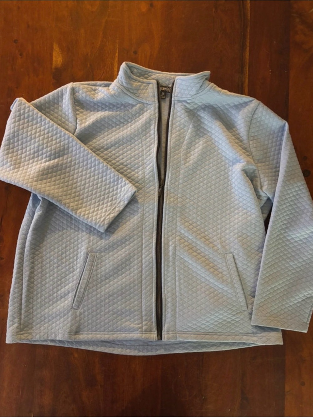 Onque Casuals Light Blue Quilted Zip-Front Jacket